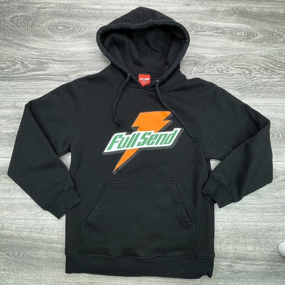 Full Send Sweatshirt Mens Small Black Nelk Boys Gatorade Logo Lightning Bolt